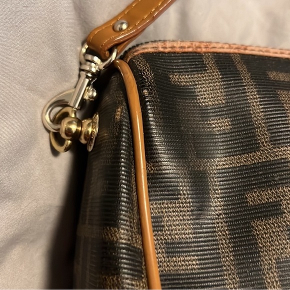 🎀Vintage Fendi Brown and Black Monogram Coated Canvas Bag - Picture 9 of 13